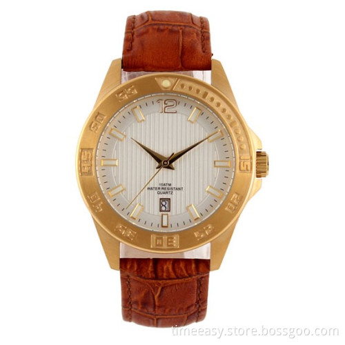 Fashion Digital Stainless Leather Watch Strap Wholesale Leather Bracelet Watch with Aluminum Bezel